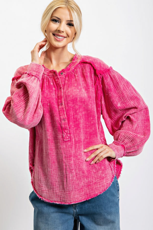 Washed Cotton Gauze Tunic - HelloLove Fashion