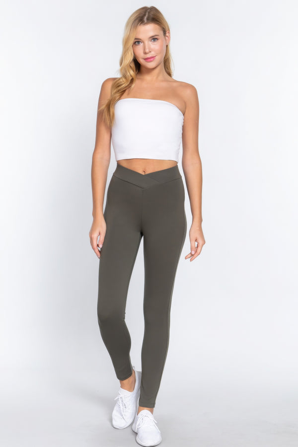 Mid-rise Ponte Pants - HelloLove Fashion