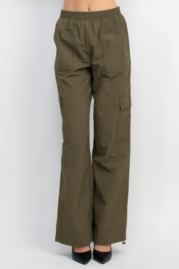 High-rise Cargo Parachute Pants - HelloLove Fashion
