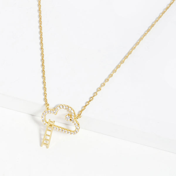 Gold Dipped Cloud Pendant Necklace - HelloLove Fashion
