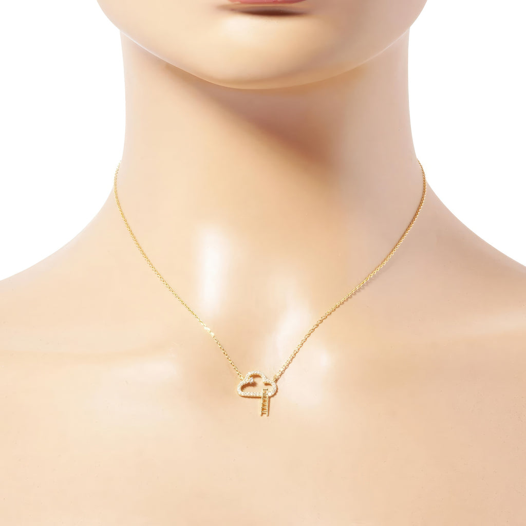 Gold Dipped Cloud Pendant Necklace - HelloLove Fashion