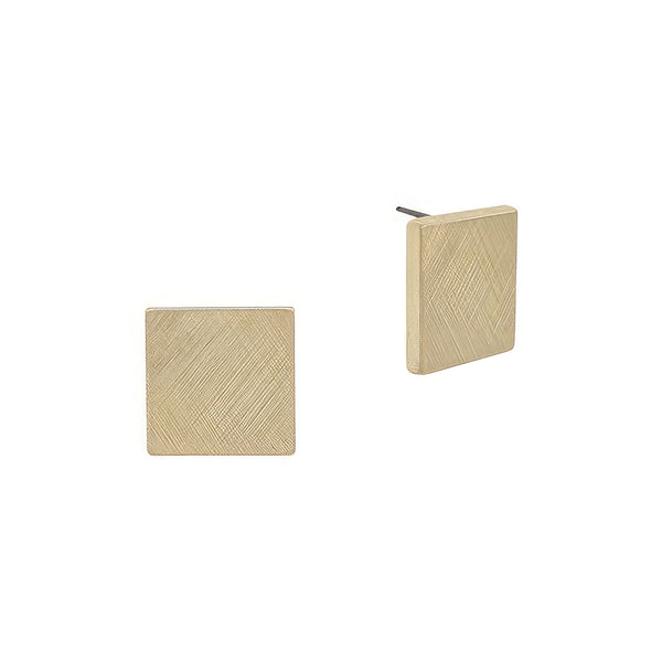 15mm Square Shaped Metal Post Earring - HelloLove Fashion